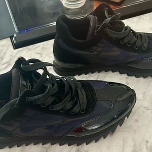 Karl Lagerfeld patent camo print sneakers